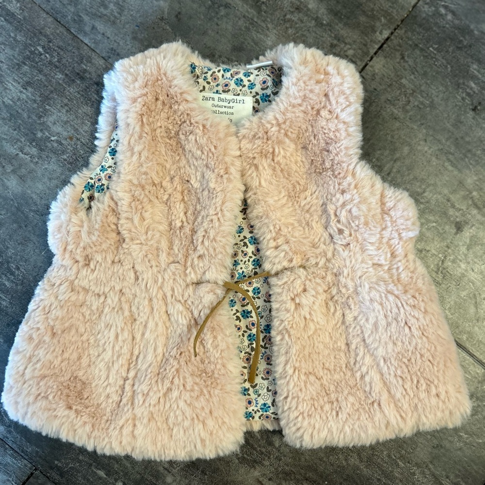Zara Kids Pink Furry Vest